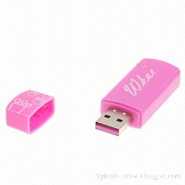 Portable 4 in 1 USB High-speed Card Reader, Support SD/TF /MMC and Flash Disk (Pink)